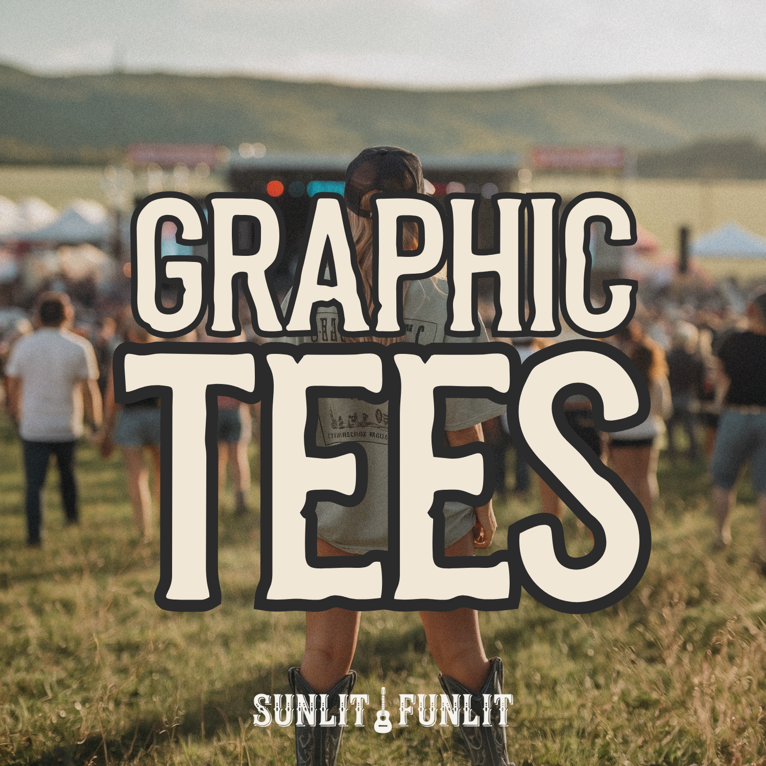 graphic tee for country concert on model