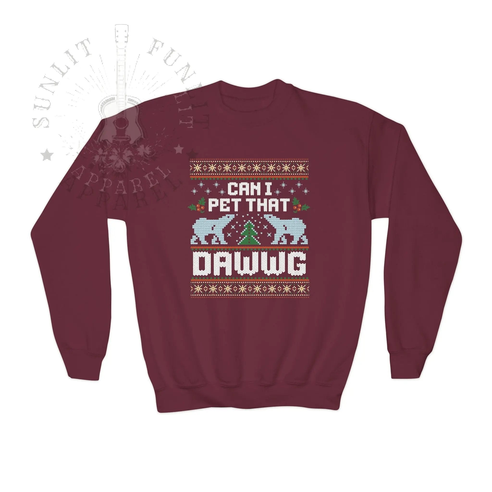 Youth Can I Pet That Dawg Christmas Sweater 