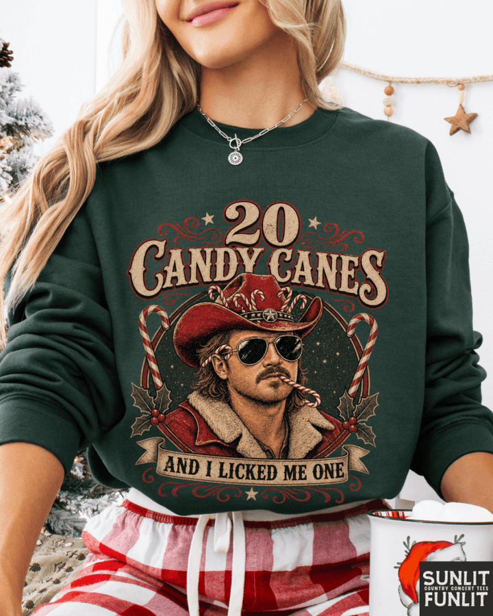 20 Candy Canes Funny Christmas Sweatshirt