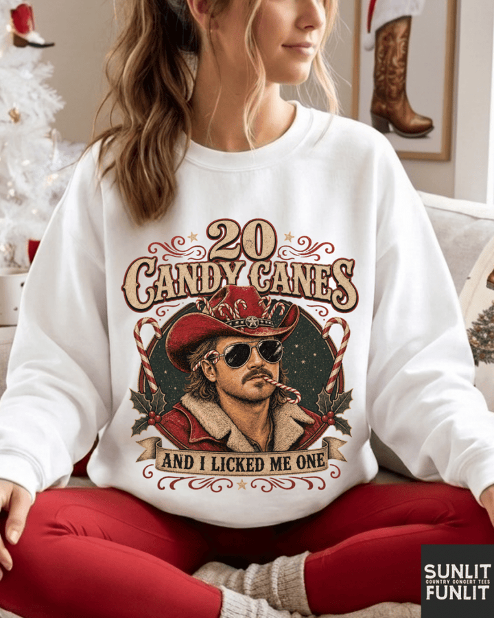 20 Candy Canes Funny Christmas Sweatshirt