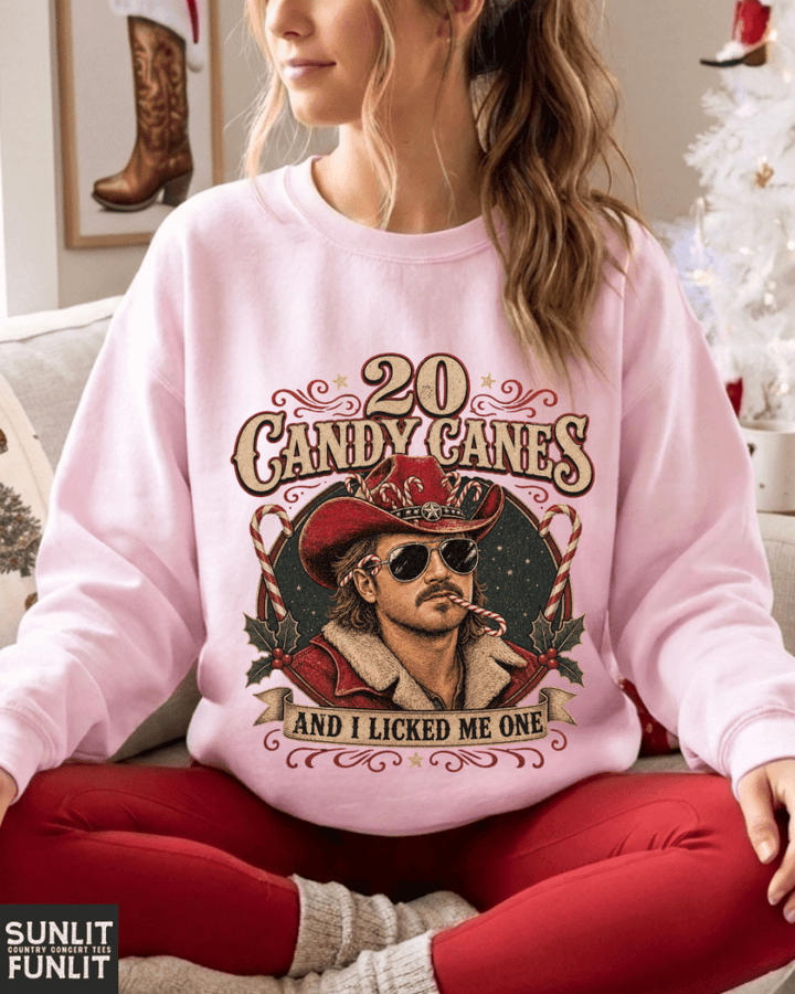 20 Candy Canes Funny Christmas Sweatshirt
