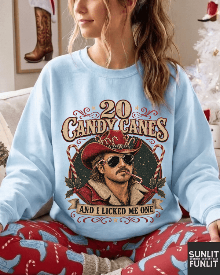 20 Candy Canes Funny Christmas Sweatshirt