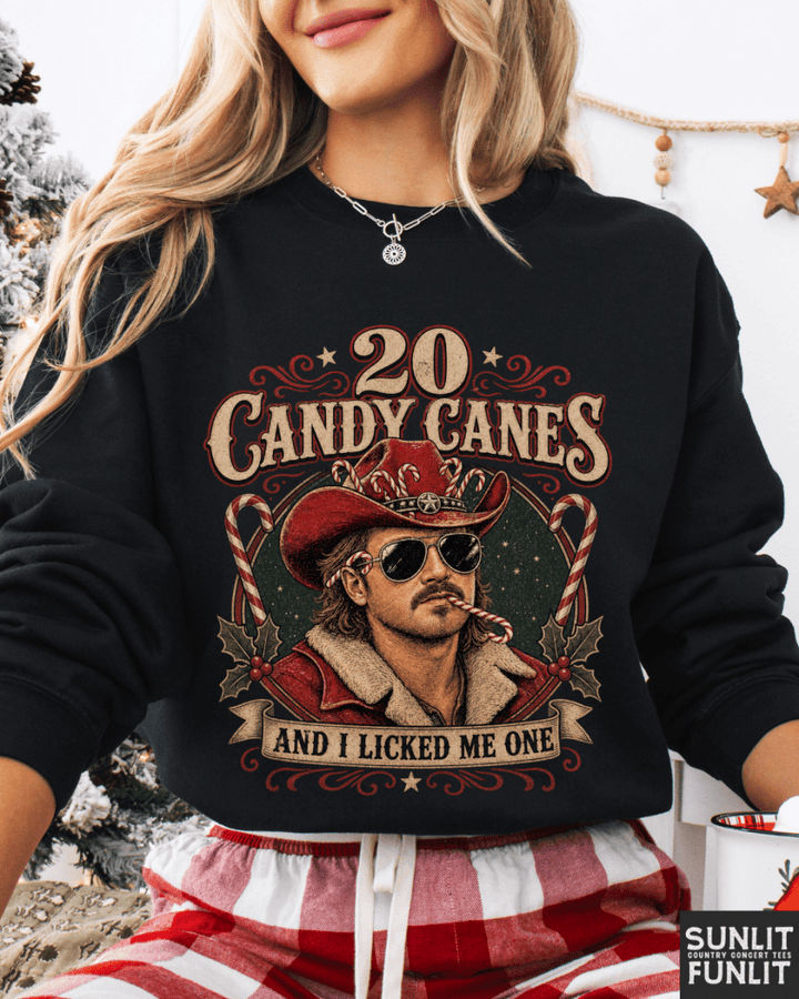 20 Candy Canes Funny Christmas Sweatshirt