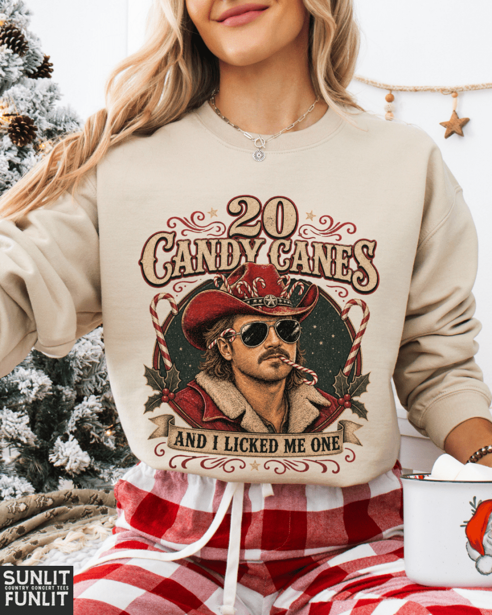 20 Candy Canes Funny Christmas Sweatshirt