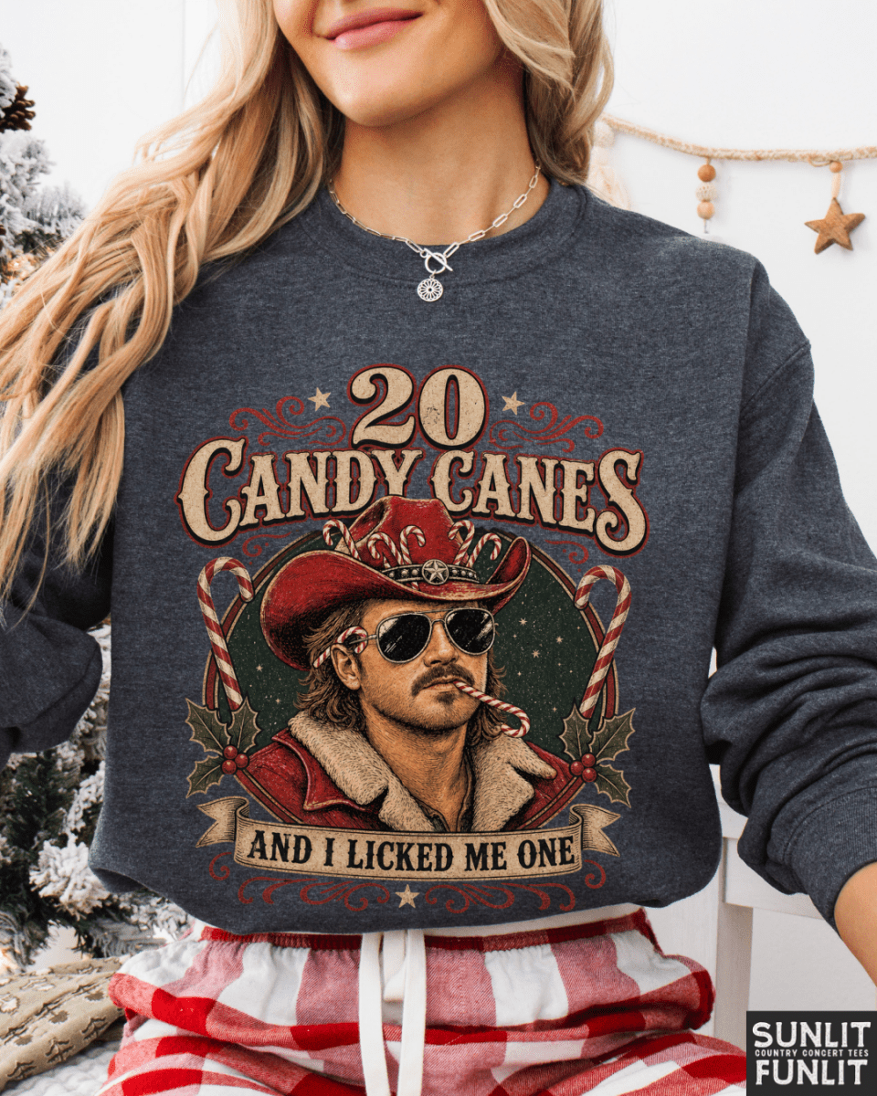 20 Candy Canes Funny Christmas Sweatshirt