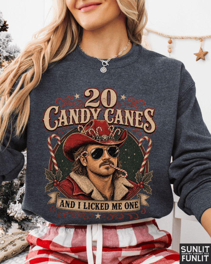 20 Candy Canes Funny Christmas Sweatshirt
