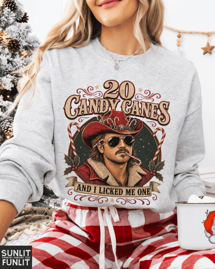 20 Candy Canes Funny Christmas Sweatshirt