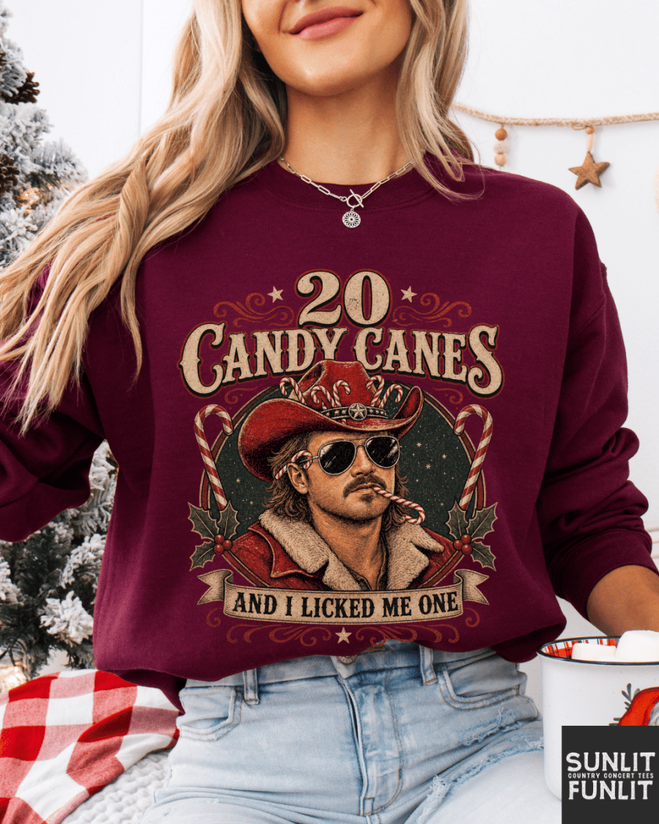 20 Candy Canes Funny Christmas Sweatshirt