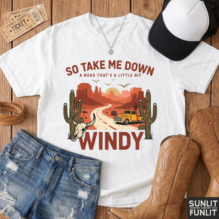 Little Bit Windy Retro Tee
