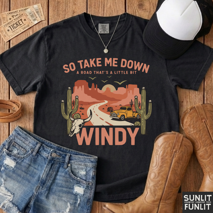 Little Bit Windy Retro Tee