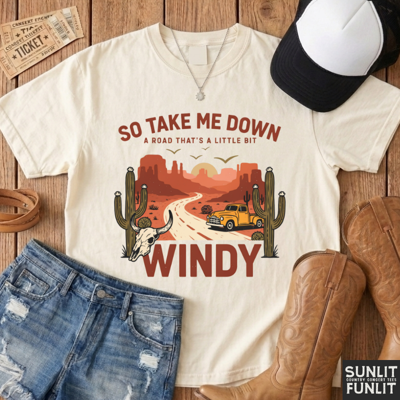 Little Bit Windy Retro Tee