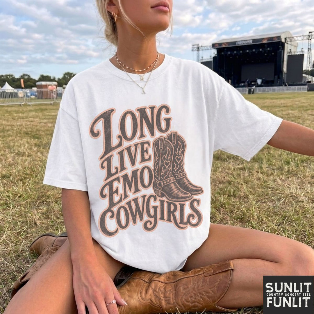 Western Emo Cowgirl Boots Tee