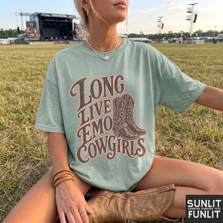 Western Emo Cowgirl Boots Tee