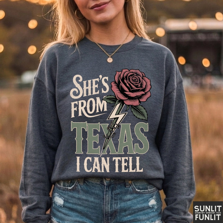 She's From Texas Rose Sweatshirt