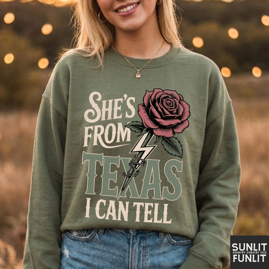 She's From Texas Rose Sweatshirt