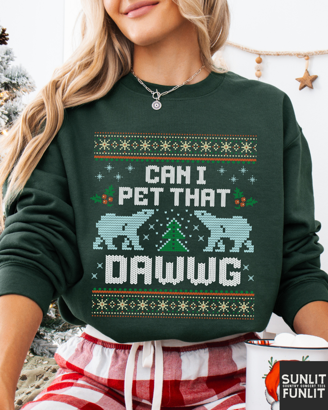 Can I Pet That Dawg Funny Christmas Sweater