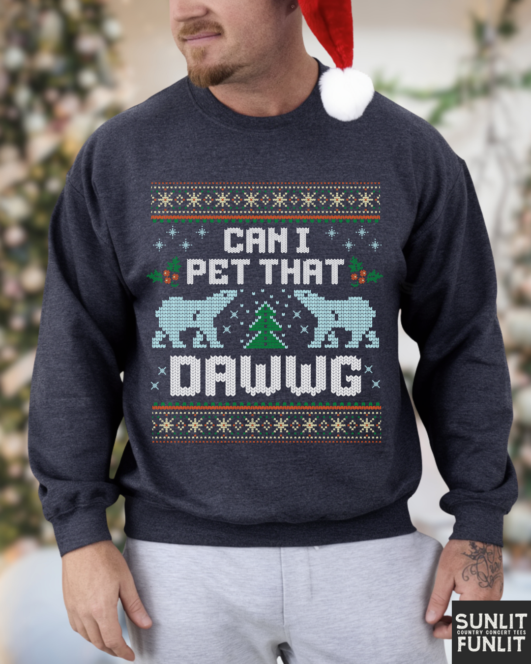 Can I Pet That Dawg Funny Christmas Sweater