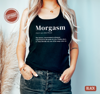 Thumbnail for A woman wearing a black tank top with the word 