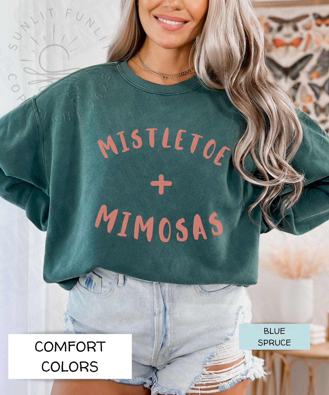 Mistletoe & Mimosas Christmas Sweater | Christmas Gifts for Friends