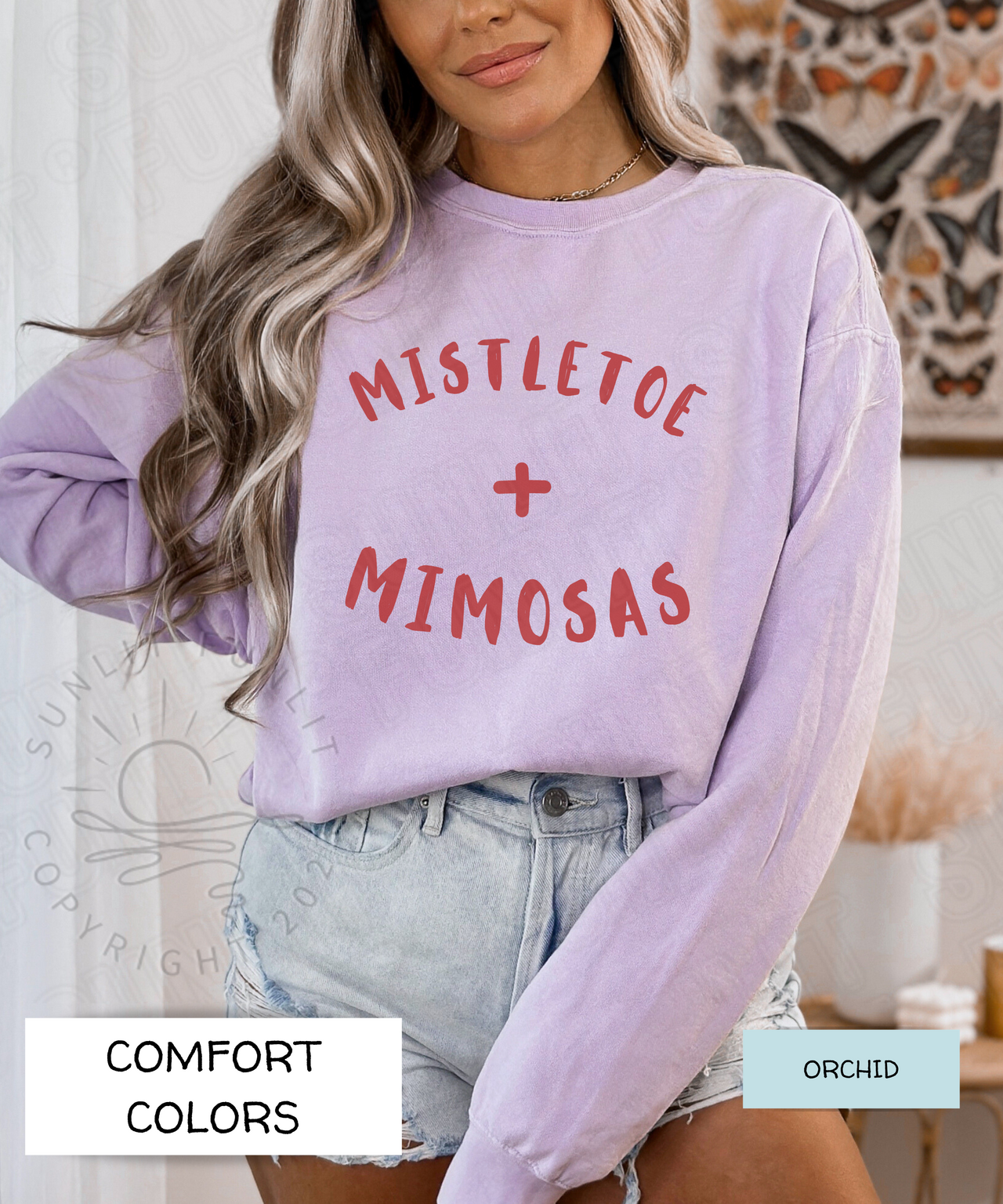 Mistletoe & Mimosas Christmas Sweater | Christmas Gifts for Friends