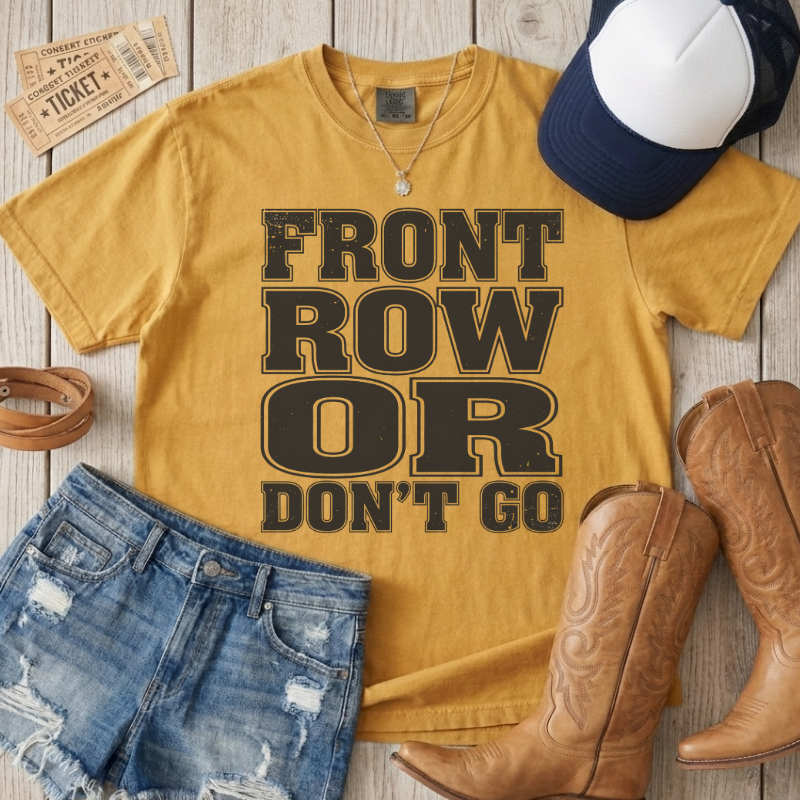 Front Row Or Don't Go Block T-Shirt