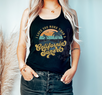 Thumbnail for A woman wearing a black tank top with a graphic design that says 