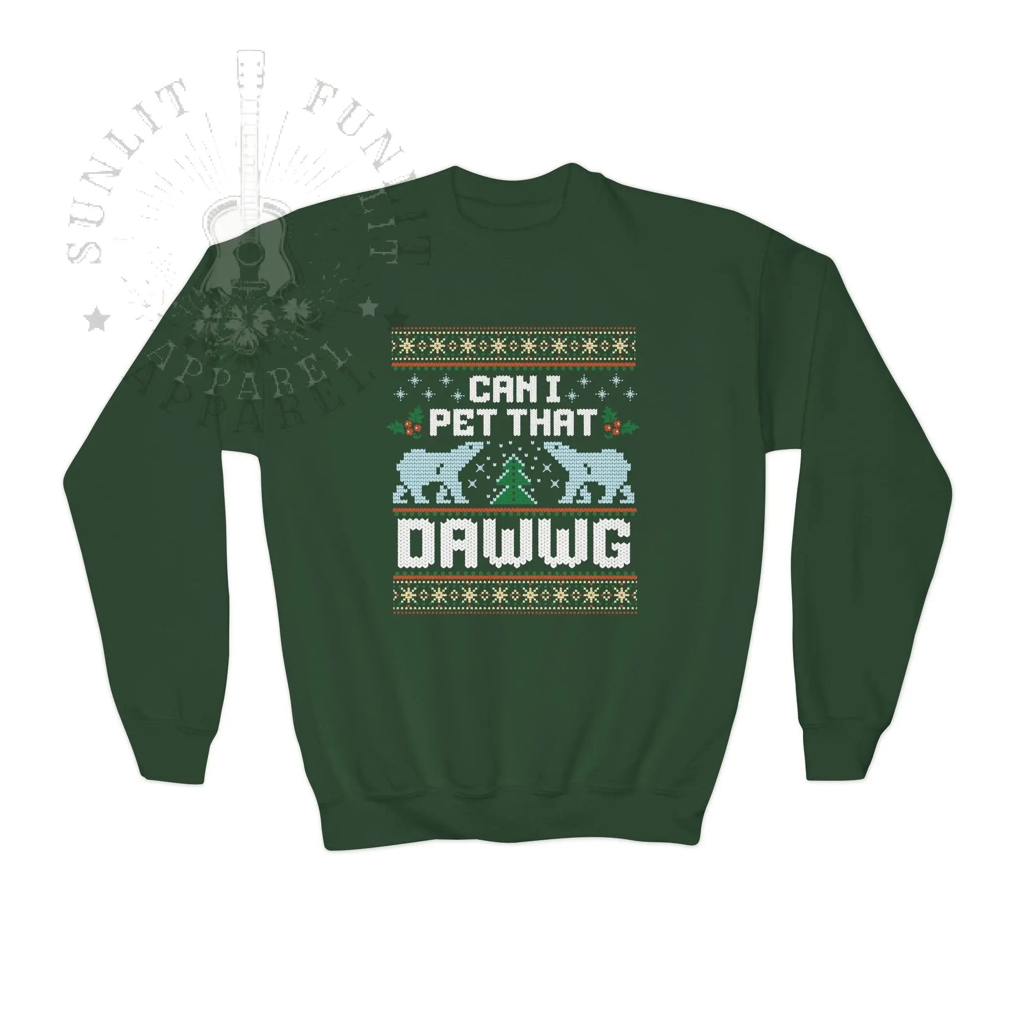 Youth Can I Pet That Dawg Christmas Sweater 