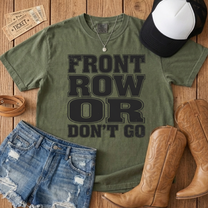 Front Row Or Don't Go Block T-Shirt