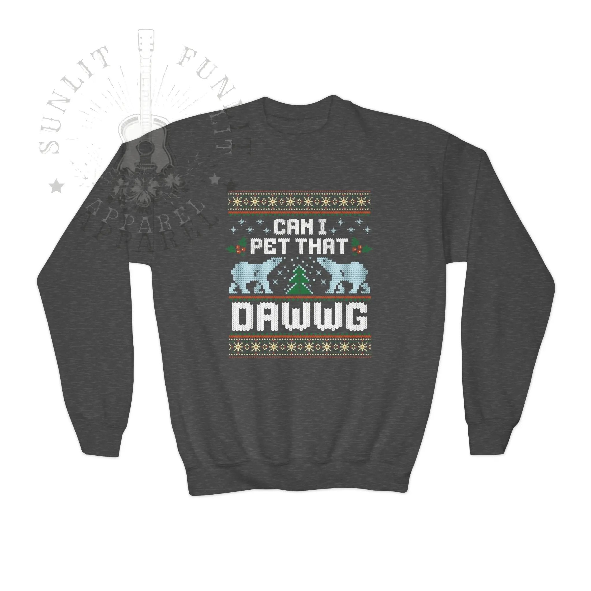 Youth Can I Pet That Dawg Christmas Sweater 