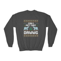 Thumbnail for Youth Can I Pet That Dawg Christmas Sweater Printify
