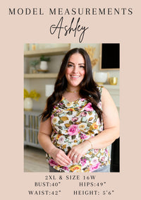 Thumbnail for Worthwhile Moment Floral Tiered Dress in Oatmeal and Navy