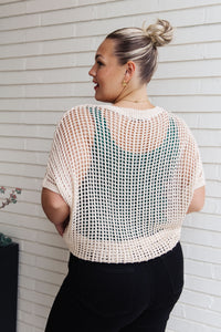 Thumbnail for Coastal Dreams Fishnet Top in Cream