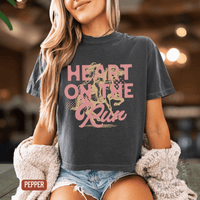 Thumbnail for A Heart on the Run Cowgirl Boxy Cropped Tee - Sunlit Funlit | Graphic Tees for Country Concert Addicts