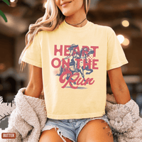Thumbnail for A Heart on the Run Cowgirl Boxy Cropped Tee - Sunlit Funlit | Graphic Tees for Country Concert Addicts