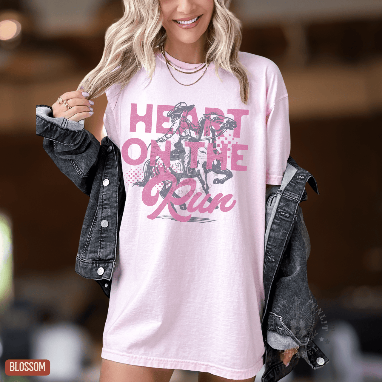 A Heart on the Run Cowgirl Tee - Sunlit Funlit | Graphic Tees for Country Concert Addicts