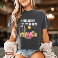 Thumbnail for A Heart on the Run Desert Boots Boxy Cropped Tee - Sunlit Funlit | Graphic Tees for Country Concert Addicts