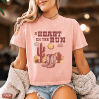 Thumbnail for A Heart on the Run Desert Boots Boxy Cropped Tee - Sunlit Funlit | Graphic Tees for Country Concert Addicts