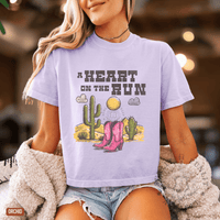 Thumbnail for A Heart on the Run Desert Boots Boxy Cropped Tee - Sunlit Funlit | Graphic Tees for Country Concert Addicts