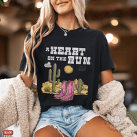 Thumbnail for A Heart on the Run Desert Boots Tee - Sunlit Funlit | Graphic Tees for Country Concert Addicts