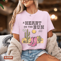 Thumbnail for A Heart on the Run Desert Boots Tee - Sunlit Funlit | Graphic Tees for Country Concert Addicts