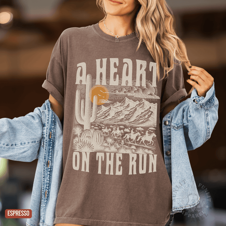 A Heart on the Run Desert Moon Tee - Sunlit Funlit | Graphic Tees for Country Concert Addicts