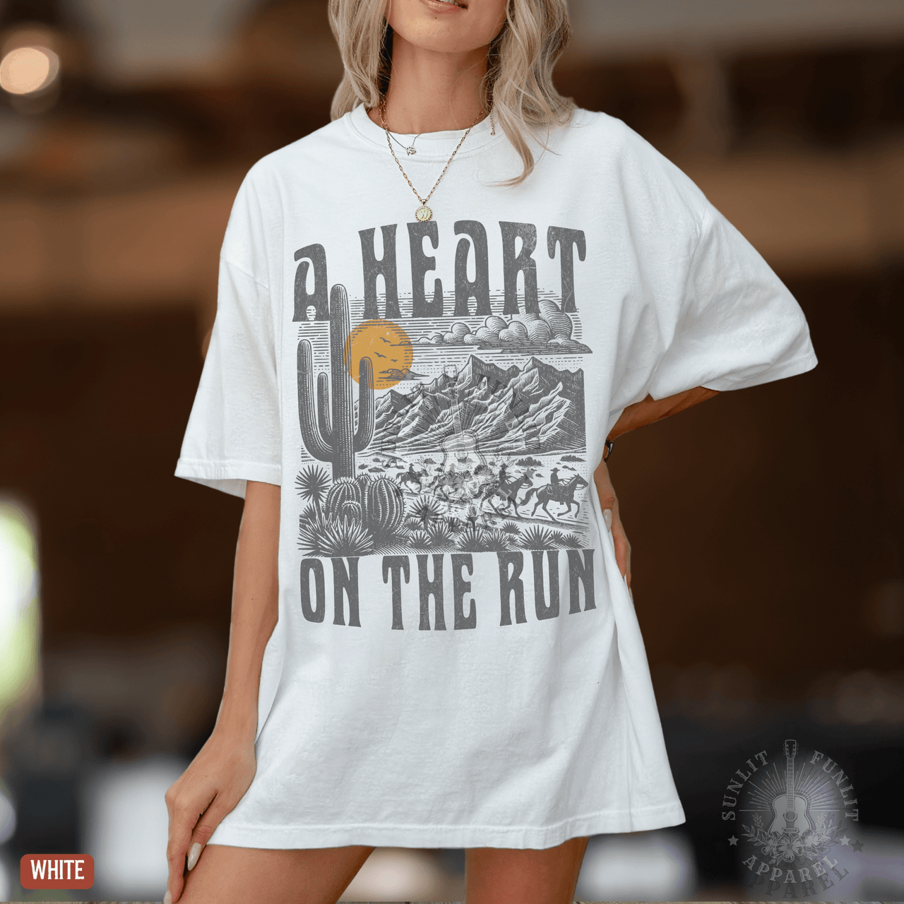 A Heart on the Run Desert Moon Tee - Sunlit Funlit | Graphic Tees for Country Concert Addicts