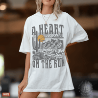 Thumbnail for A Heart on the Run Desert Moon Tee - Sunlit Funlit | Graphic Tees for Country Concert Addicts
