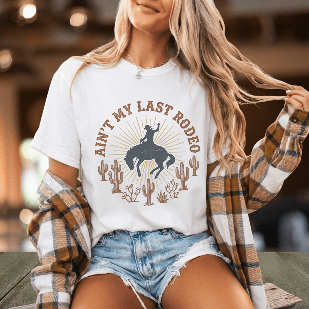 Ain't My Last Rodeo Bronco Tee - Sunlit Funlit