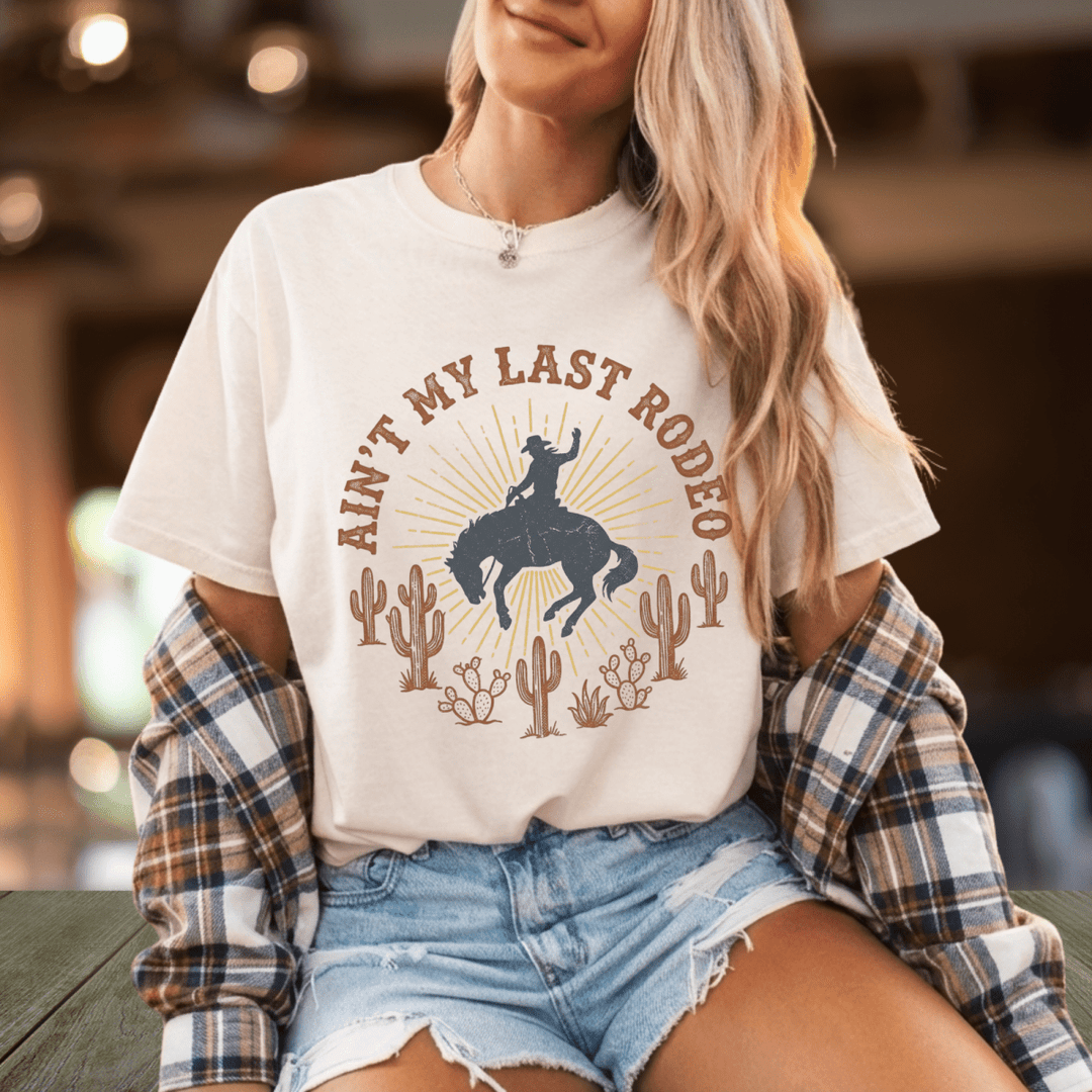 Ain't My Last Rodeo Bronco Tee - Sunlit Funlit
