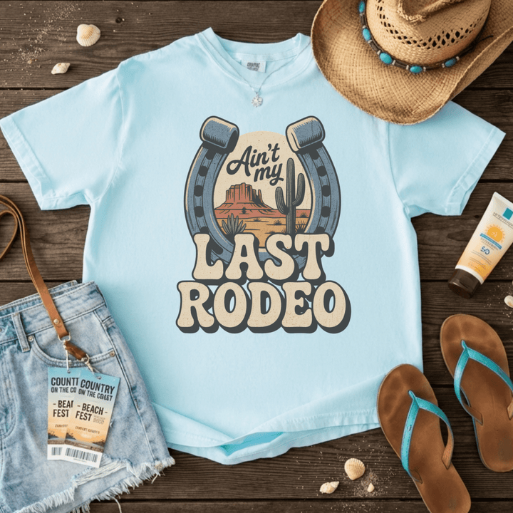 Ain't My Last Rodeo Retro Country Festival Tee - Sunlit Funlit Country Concert Tees