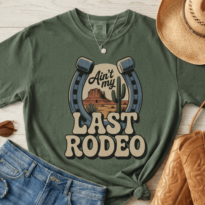 Ain't My Last Rodeo Retro Country Festival Tee - Sunlit Funlit Country Concert Tees