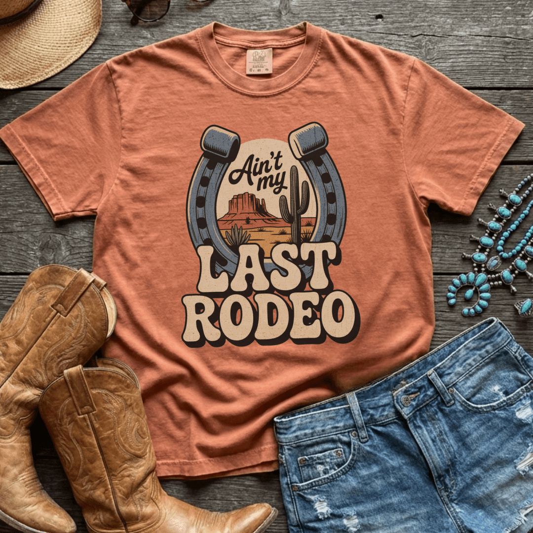 Ain't My Last Rodeo Retro Country Festival Tee - Sunlit Funlit Country Concert Tees