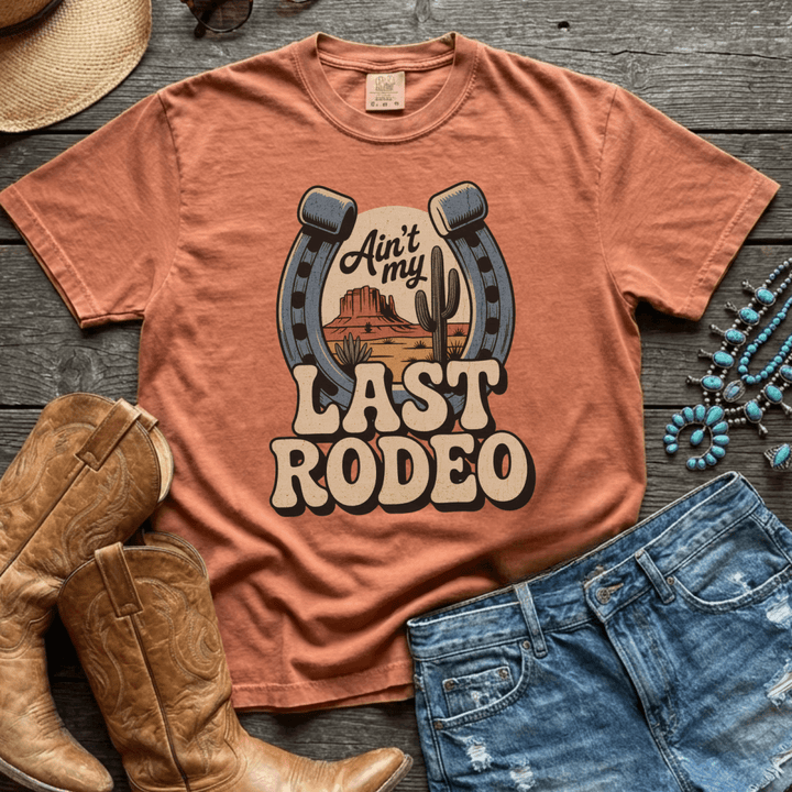 Ain't My Last Rodeo Retro Country Festival Tee - Sunlit Funlit Country Concert Tees