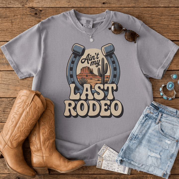 Ain't My Last Rodeo Retro Country Festival Tee - Sunlit Funlit Country Concert Tees